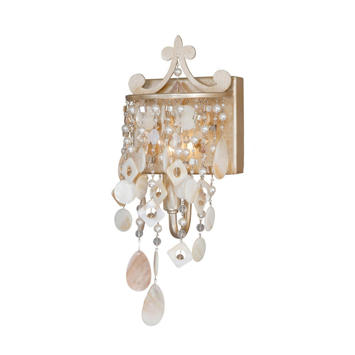Lisslune | Linear Wall Mount Light Modern Style Shell and Crystal 1/3-Light Wall Light with Pearl Decoration in Gold