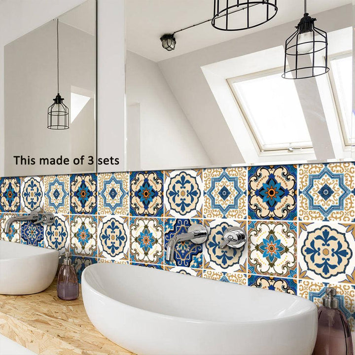 Lisslune | Moroccan Mosaic Wall Sticker Set - Stylish Home Decor Solution