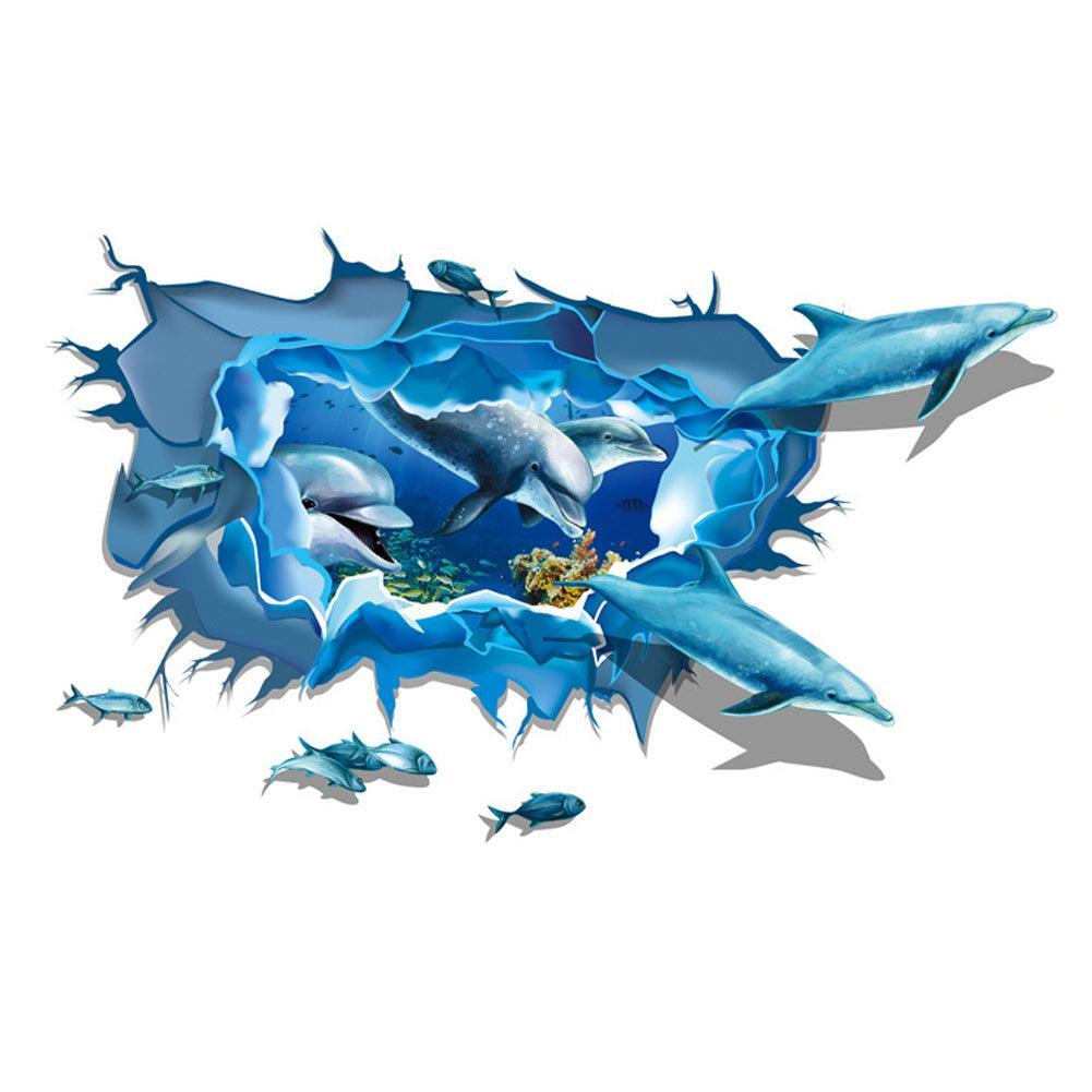 Lisslune | 3D Dolphin PVC Wall Decoration Stickers for Easy Home Transformation