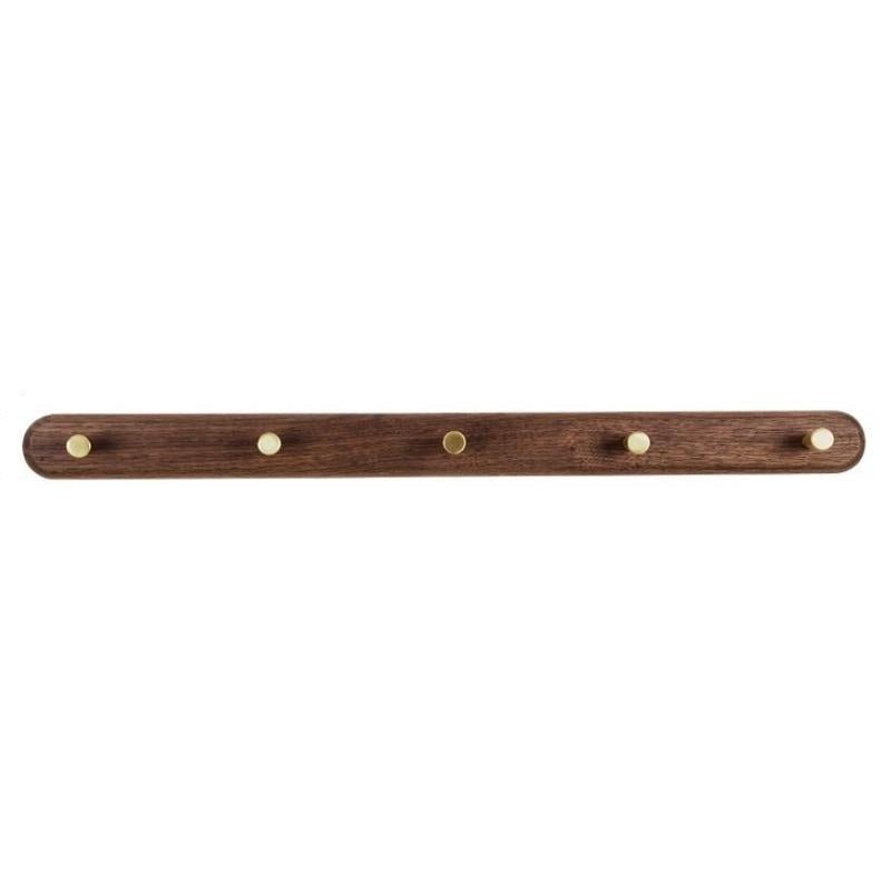 Lisslune | WandHout – Minimalistic wooden wall coat rack with brass hooks