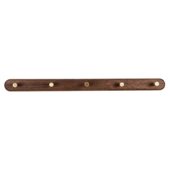 Lisslune | WandHout – Minimalistic wooden wall coat rack with brass hooks