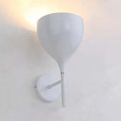 Lisslune | 1-Light Wall Light with Funnel Shade Metallic Modern Hallway Wall Lighting in Silver/Black