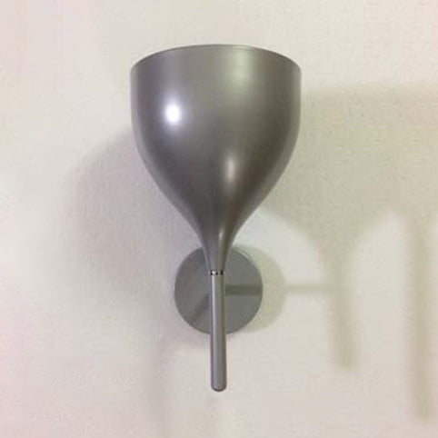 Lisslune | 1-Light Wall Light with Funnel Shade Metallic Modern Hallway Wall Lighting in Silver/Black