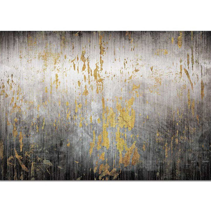 Lisslune | Creative Abstract Area Rug Black and Gold Contemporary Rug Polyester Washable Non-Slip Back Carpet for Living Room