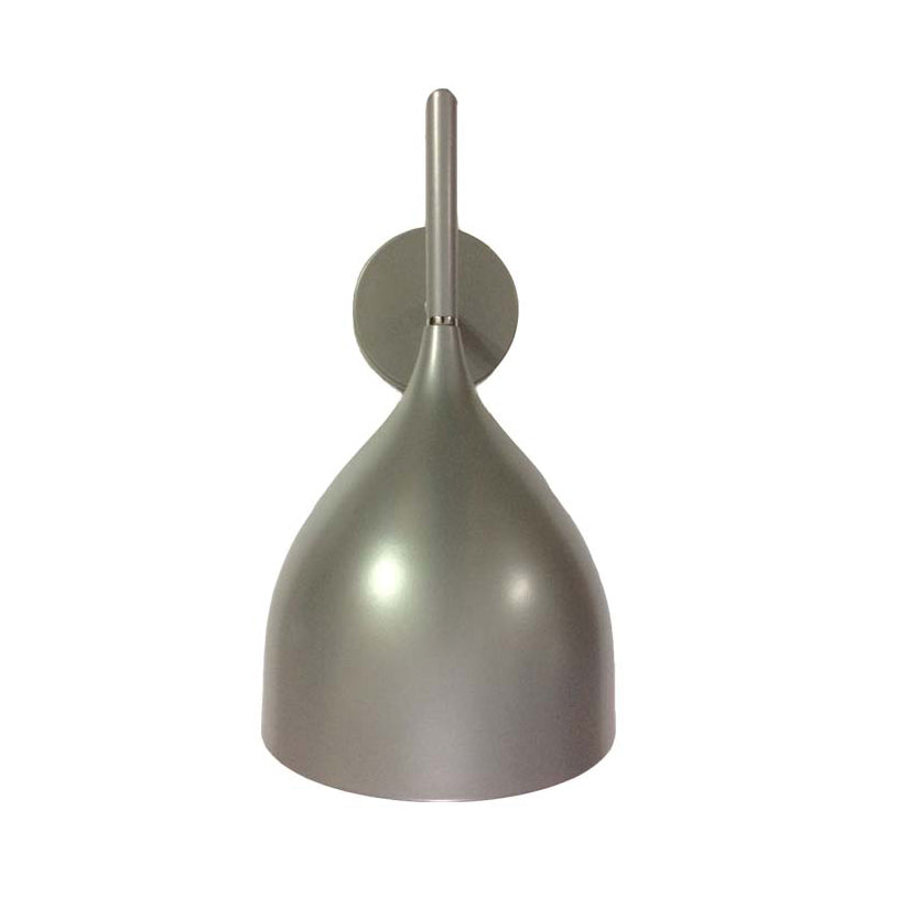 Lisslune | 1-Light Wall Light with Funnel Shade Metallic Modern Hallway Wall Lighting in Silver/Black