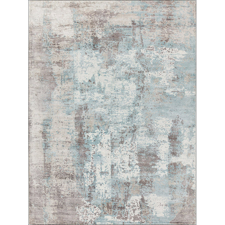 Lisslune | Green and Pink Modern Rug Polyester Abstract Rug Washable Non-Slip Back Floor Carpet for Living Room