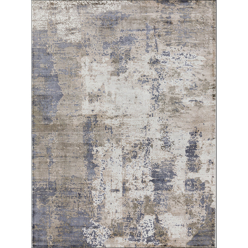 Lisslune | Green and Pink Modern Rug Polyester Abstract Rug Washable Non-Slip Back Floor Carpet for Living Room
