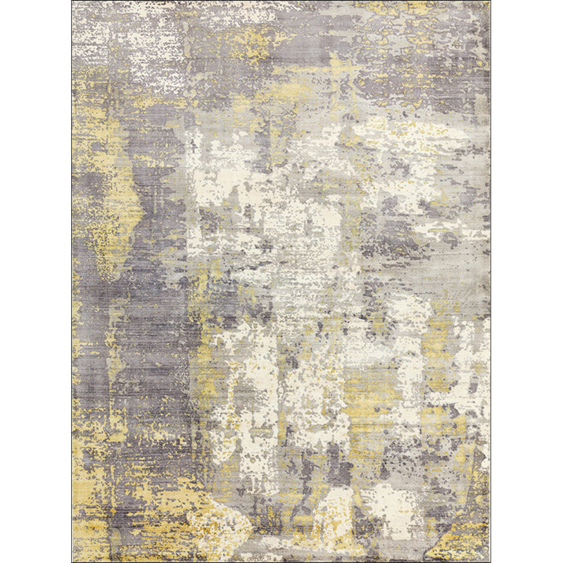 Lisslune | Green and Pink Modern Rug Polyester Abstract Rug Washable Non-Slip Back Floor Carpet for Living Room