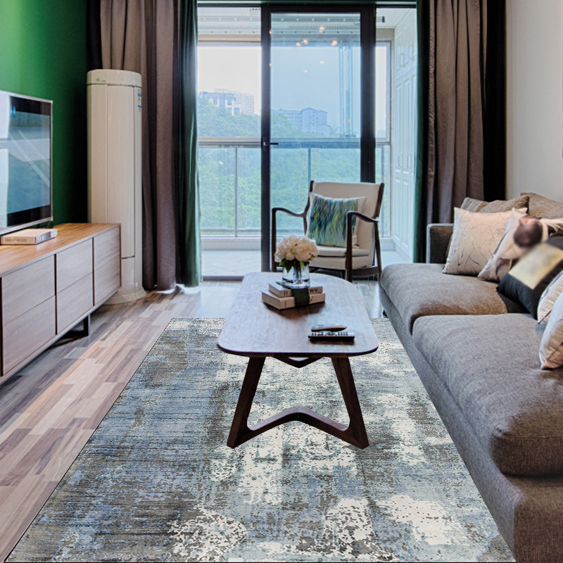 Lisslune | Green and Pink Modern Rug Polyester Abstract Rug Washable Non-Slip Back Floor Carpet for Living Room