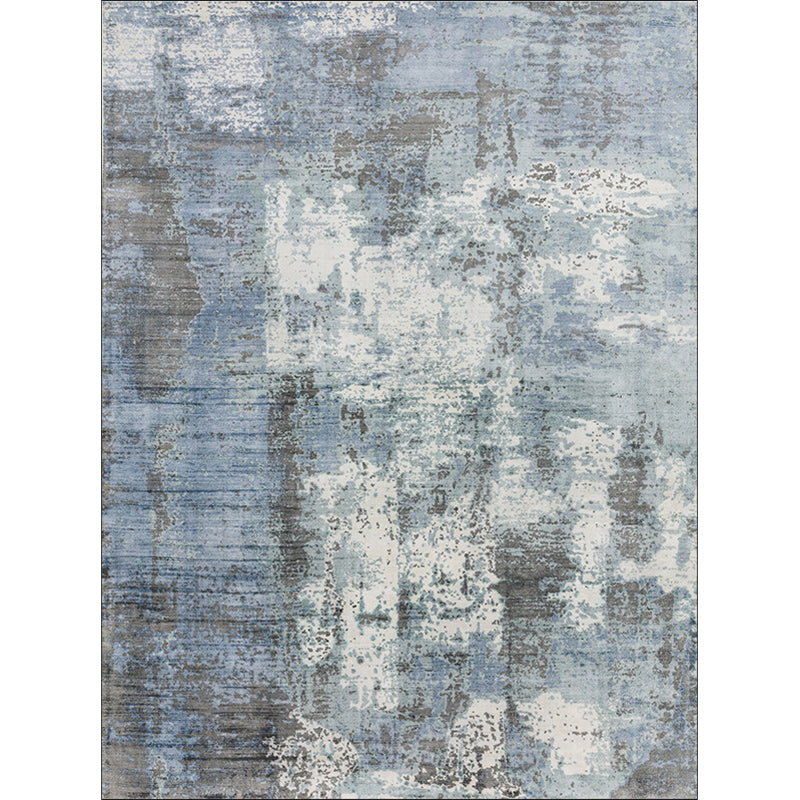 Lisslune | Green and Pink Modern Rug Polyester Abstract Rug Washable Non-Slip Back Floor Carpet for Living Room