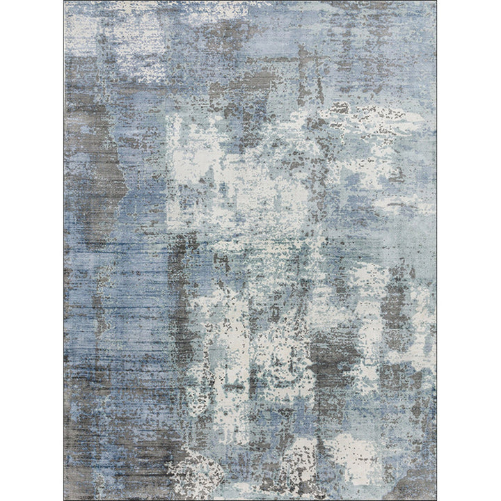 Lisslune | Green and Pink Modern Rug Polyester Abstract Rug Washable Non-Slip Back Floor Carpet for Living Room