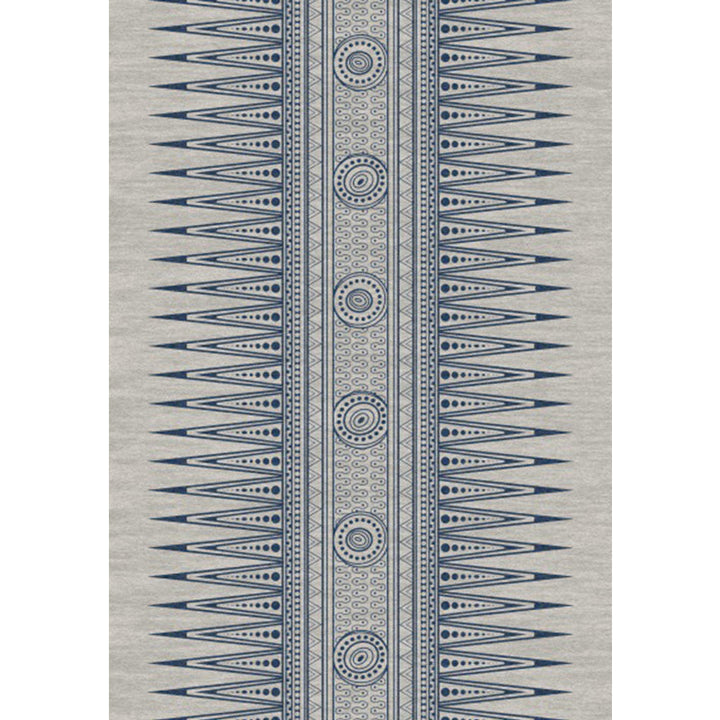 Lisslune | Southwest Living Room Rug in Gray Tribal Triangle Circle Pattern Rug Polyester Non-Slip Pet Friendly Area Rug