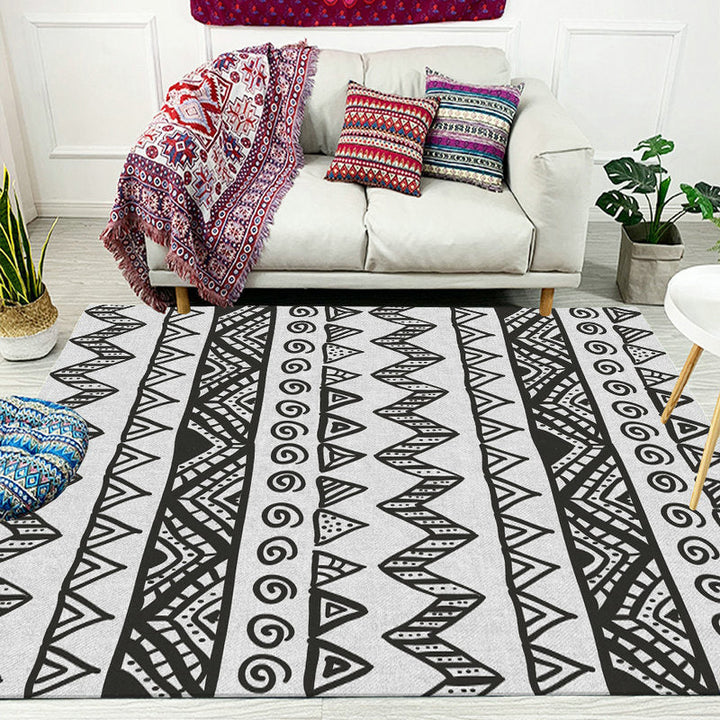 Lisslune | Americana Southwestern Rug in gray triangle diamond pattern rug polyester pet-friendly rug for home decoration