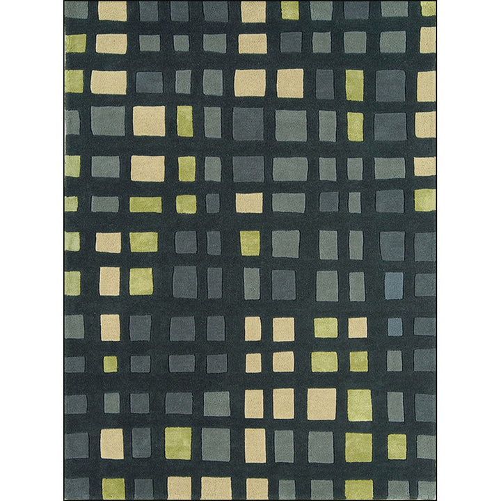 Lisslune | Simple novelty carpet in green checkered pattern Carpet Polyester Non-slip Stain-resistant rug for home decoration