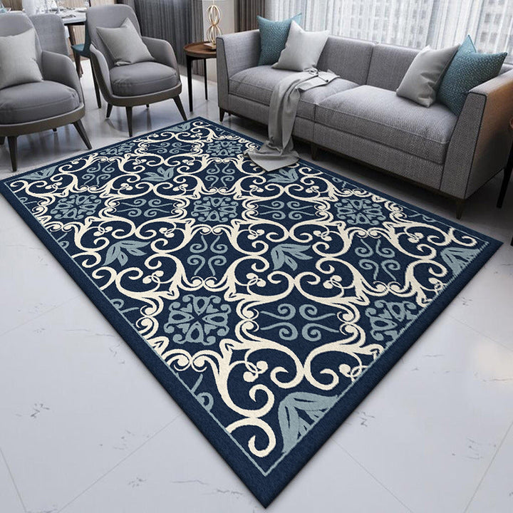 Lisslune | Moroccan Living Room Rug Multi-colored Pattern Printed Rug Polyester Pet-friendly Stain-resistant Area Rug