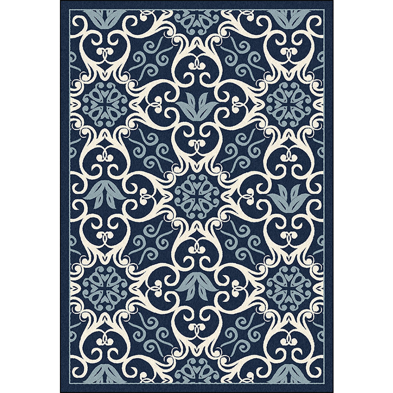 Lisslune | Moroccan Living Room Rug Multi-colored Pattern Printed Rug Polyester Pet-friendly Stain-resistant Area Rug