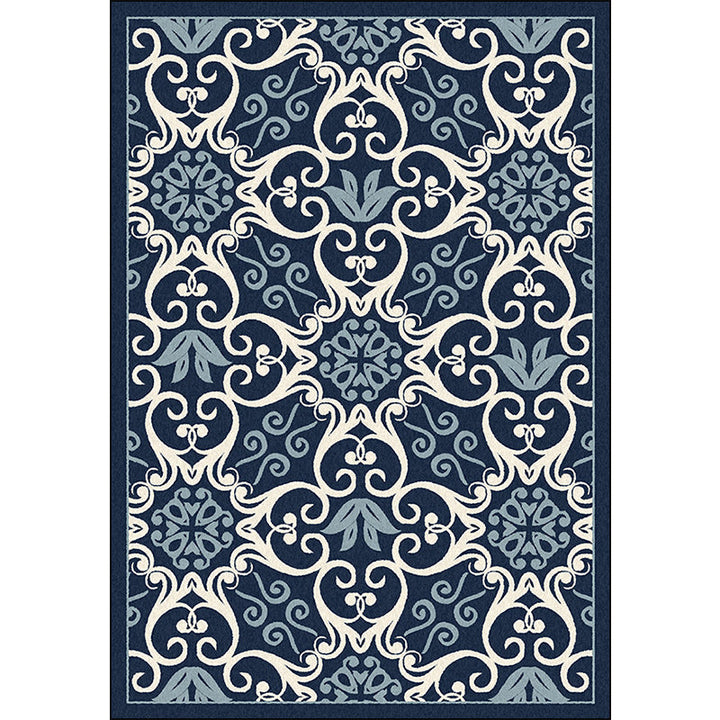 Lisslune | Moroccan Living Room Rug Multi-colored Pattern Printed Rug Polyester Pet-friendly Stain-resistant Area Rug
