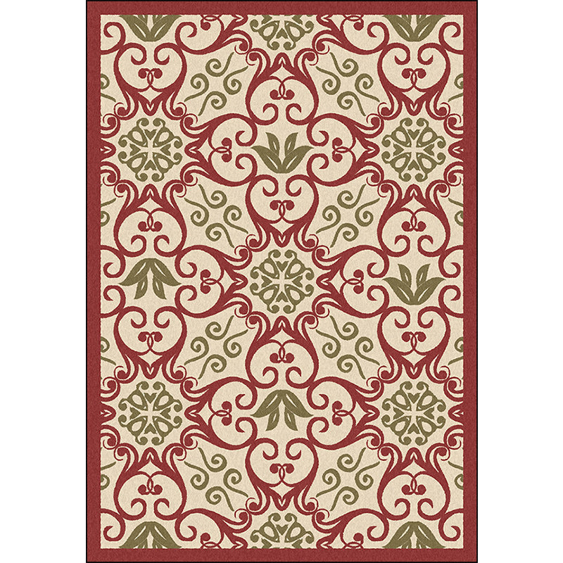Lisslune | Moroccan Living Room Rug Multi-colored Pattern Printed Rug Polyester Pet-friendly Stain-resistant Area Rug