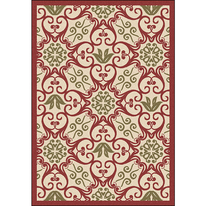 Lisslune | Moroccan Living Room Rug Multi-colored Pattern Printed Rug Polyester Pet-friendly Stain-resistant Area Rug