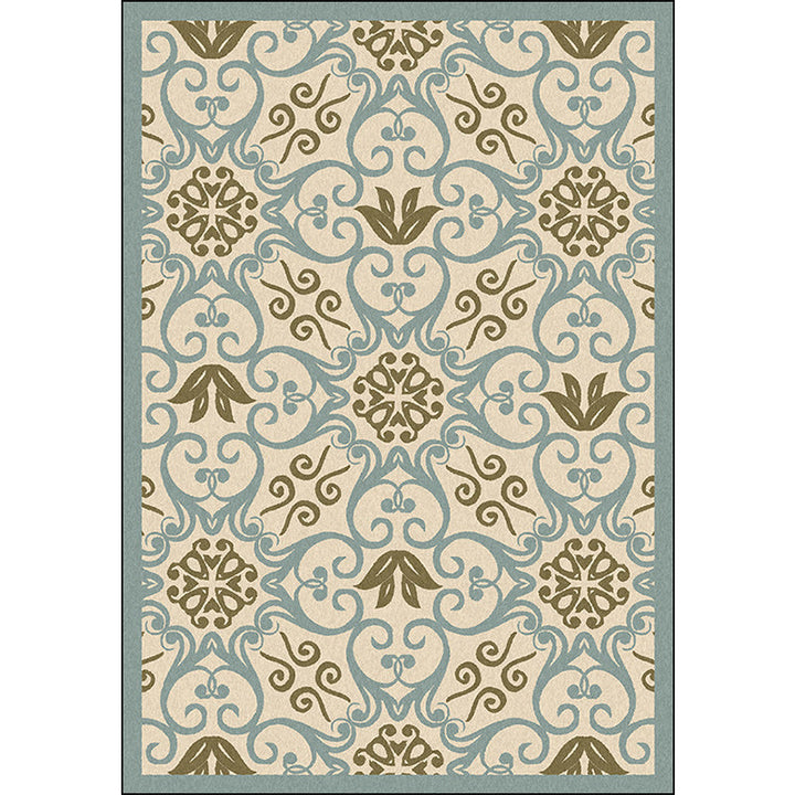 Lisslune | Moroccan Living Room Rug Multi-colored Pattern Printed Rug Polyester Pet-friendly Stain-resistant Area Rug