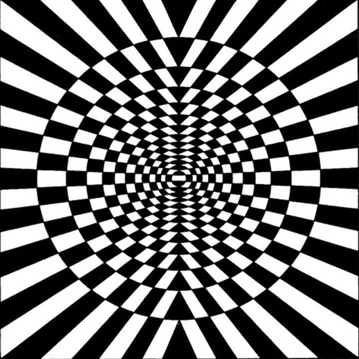 Lisslune | Novelty Living Room Rug in Black and White 3D Circle Stripe Pattern Rug Polyester Pet-Friendly Washable Rug