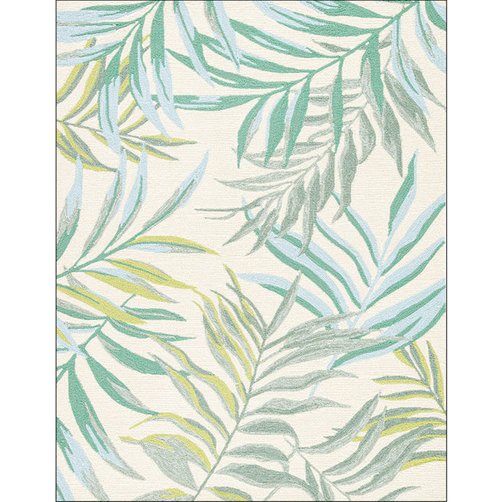 Lisslune | Tropical Botanical Pattern Carpet with Leaf White and Yellow Polyester Carpet Machine Washable Non-Slip Carpet for the Bedroom