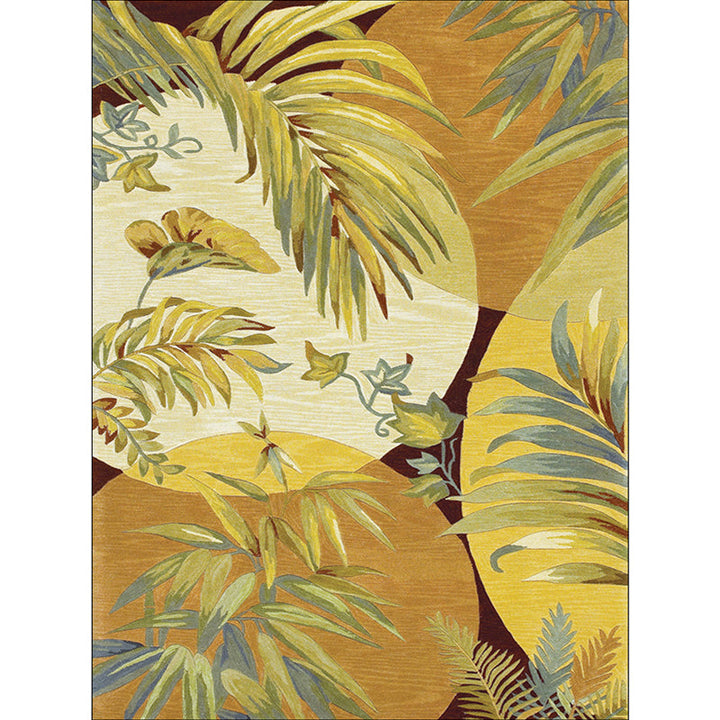 Lisslune | Orange Modern Area Rug Polyester Botanical Pattern Rug Washable Non-Slip Backing Carpet for Living Room