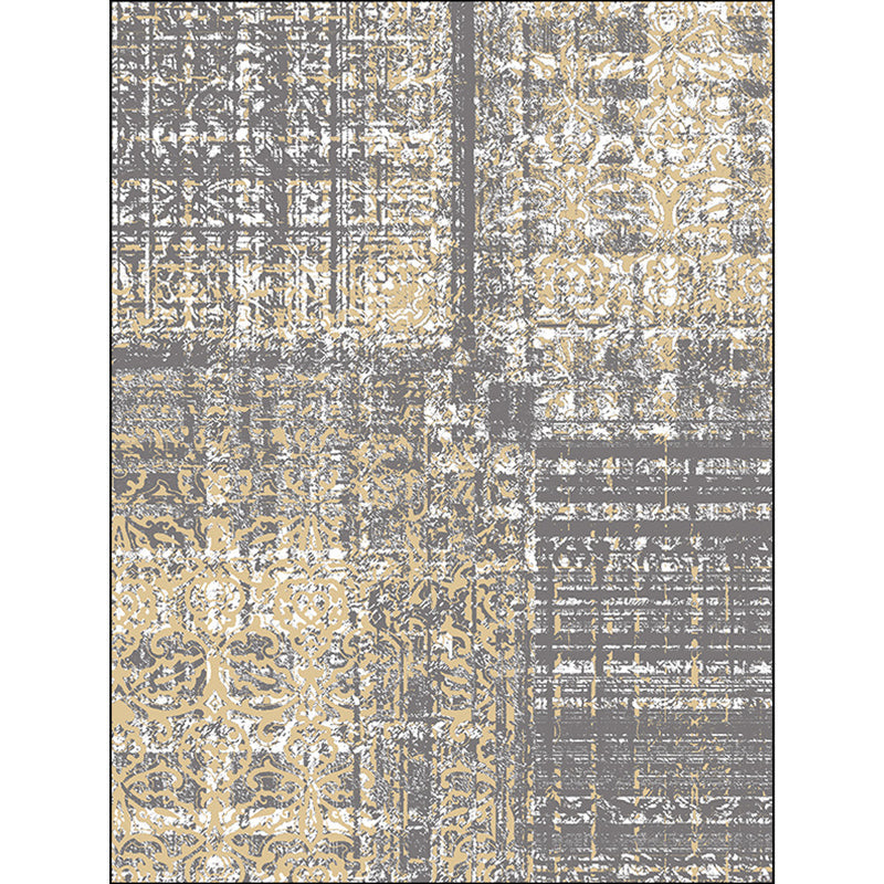 Lisslune | Funky Abstract Carpet Gray Industrial Carpet Polyester Washable Non-Slip Underlay Carpet for Living Room
