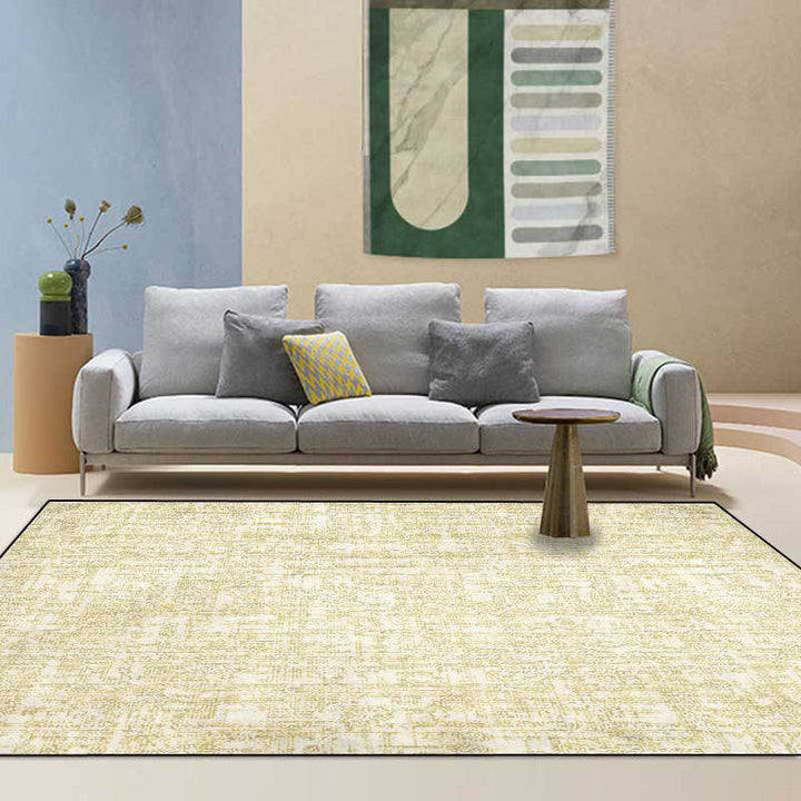 Lisslune | Simple abstract rug Yellow Polyester rug Machine washable Non-slip back Rug for bedroom