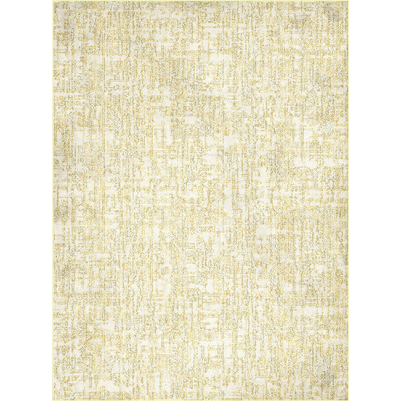 Lisslune | Simple abstract rug Yellow Polyester rug Machine washable Non-slip back Rug for bedroom