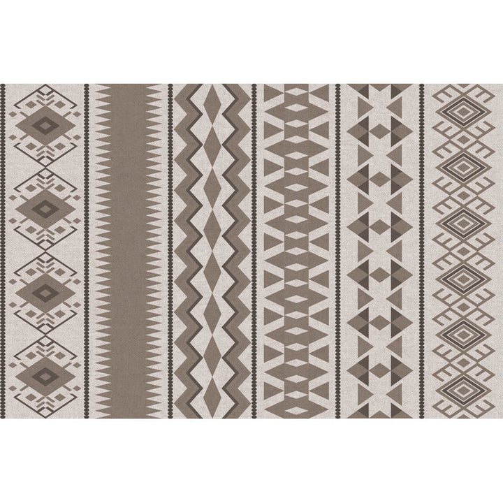 Lisslune | Southwestern Living Room Rug in Brown Diamond Triangle Print Rug Polyester Washable Area Rug