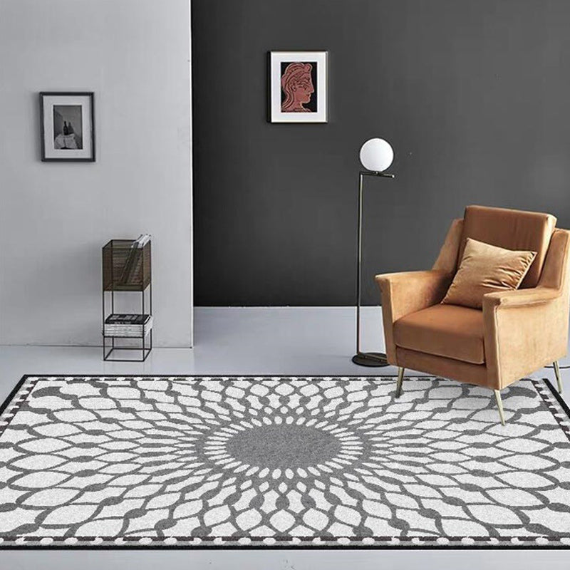 Lisslune | Gripe Bedroom Carpet Moroccan Geometric Mesh Pattern Area Rug Polyester Non-Slip Back Carpet