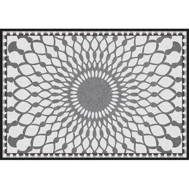 Lisslune | Gripe Bedroom Carpet Moroccan Geometric Mesh Pattern Area Rug Polyester Non-Slip Back Carpet