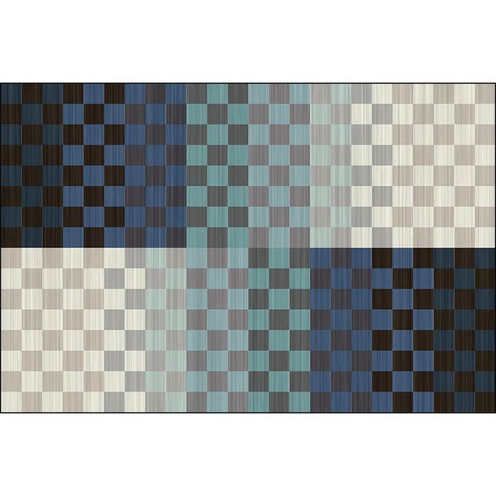 Lisslune | Novelty Living Room Rug Colorful Small Checked Color Block Print Rug Polyester Washable Stain Resistant Area Rug