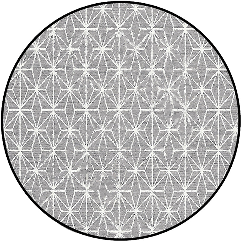 Lisslune | Cattle Rug Southwest Simple Geometric Grid Tribal Rug Polyester Non-slip Stain-resistant Area Rug