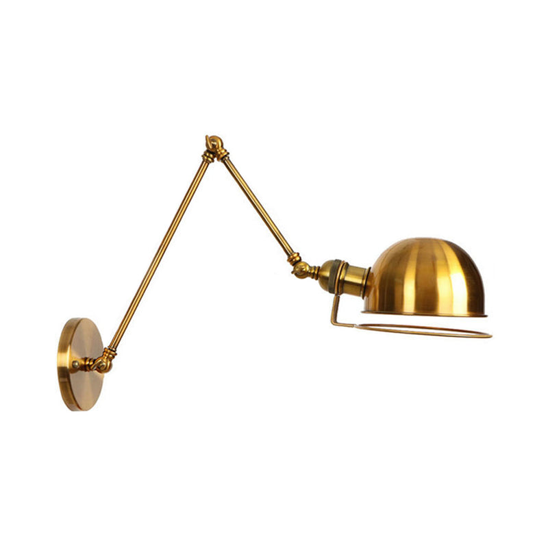 Lisslune | 1 Light Swing Arm Wall Lighting Vintage Style Brass/Copper Metal Wall Mount Light with Bowl Shade
