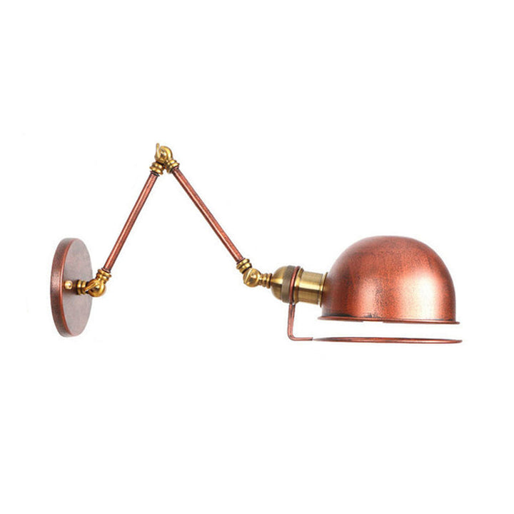 Lisslune | 1 Light Swing Arm Wall Lighting Vintage Style Brass/Copper Metal Wall Mount Light with Bowl Shade
