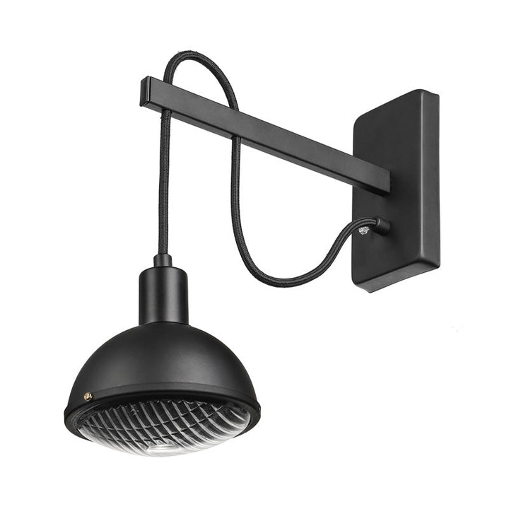 Lisslune | 1 Light Wall Lighting Farm Bowl Shade Metallic Wall Lamp in Black for Dining Room