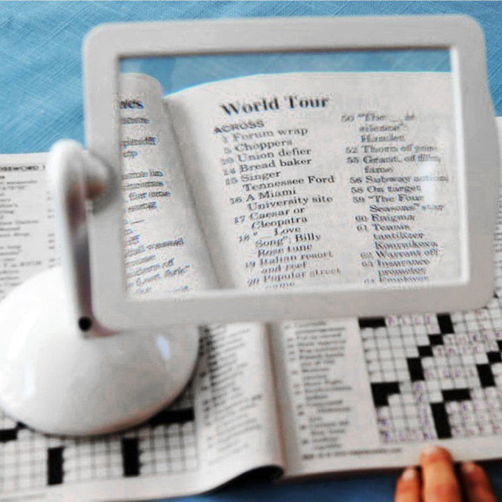 Lisslune | LumaRead LED Full Page Magnifier – Portable Hands-Free Reading Magnifier with Stand & Light