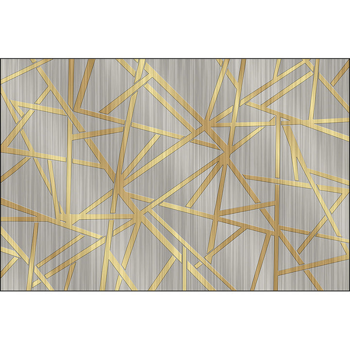 Lisslune | Modern Novelty Carpet in Gray Geometric Lines Pattern Carpet Polyester Washable Non-slip Area Rug for Home Decoration