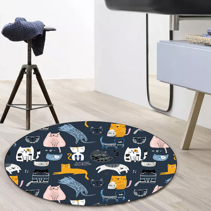 Lisslune | Simple children's carpet in white and blue animal giraffe penguin rabbit pattern carpet polyester washable carpet for the children's room