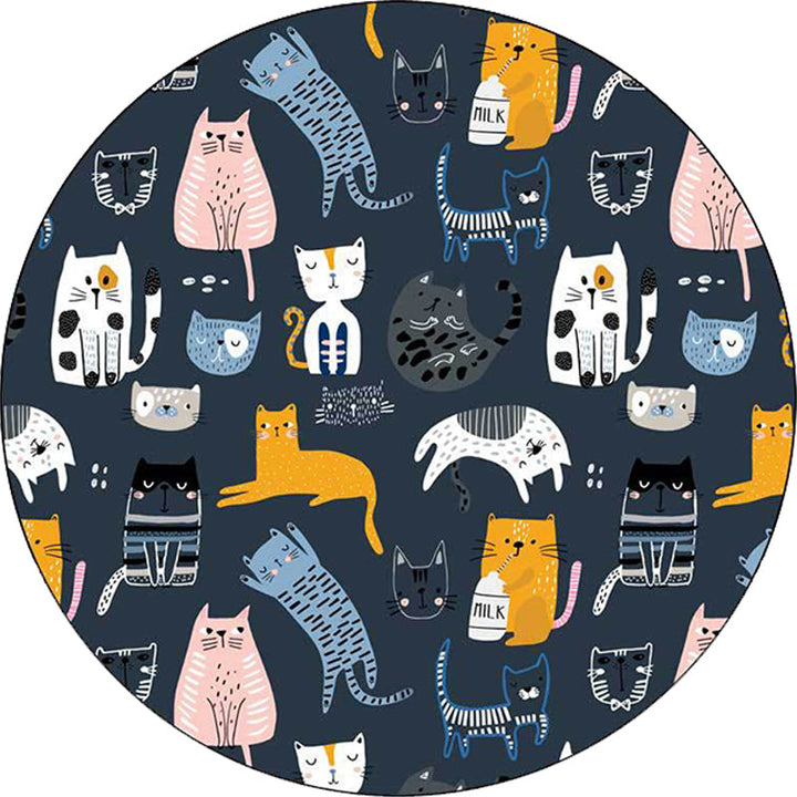 Lisslune | Simple children's carpet in white and blue animal giraffe penguin rabbit pattern carpet polyester washable carpet for the children's room
