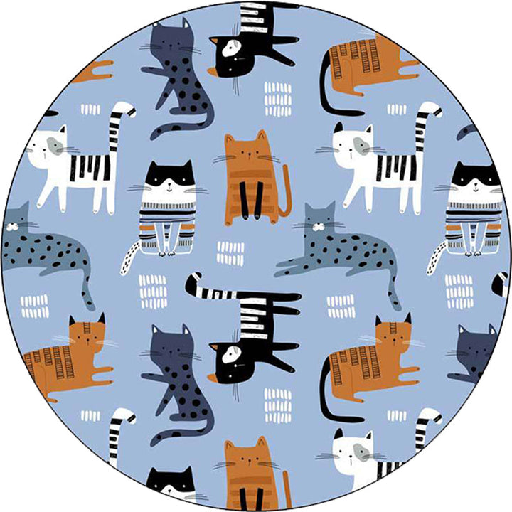 Lisslune | Simple children's carpet in white and blue animal giraffe penguin rabbit pattern carpet polyester washable carpet for the children's room