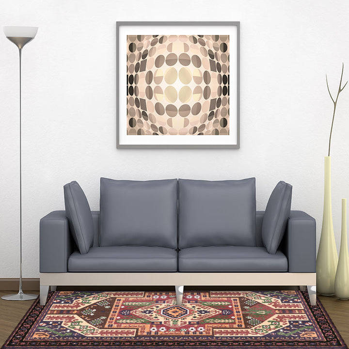 Lisslune | Southwest living room rug in red tribal irregular shape print rug polyester washable area rug