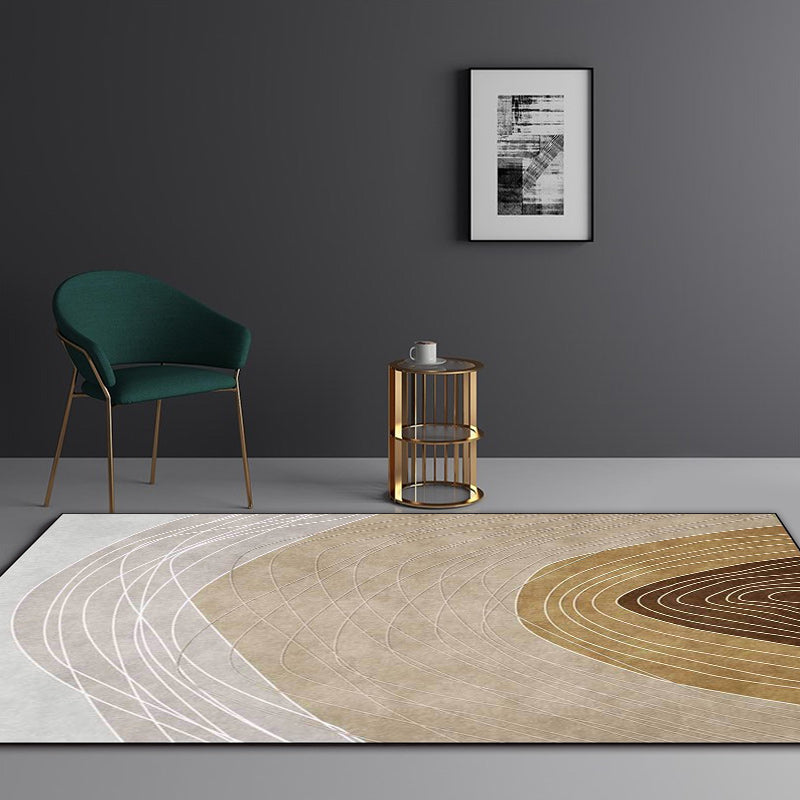 Lisslune | Novelty Living Room Rug Multicolor Color Block Wood Grain Print Rug Polyester Washable Pet-Friendly Rug