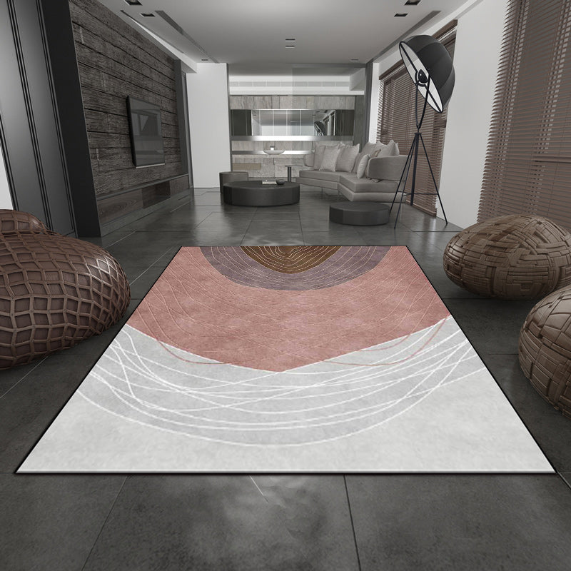 Lisslune | Novelty Living Room Rug Multicolor Color Block Wood Grain Print Rug Polyester Washable Pet-Friendly Rug
