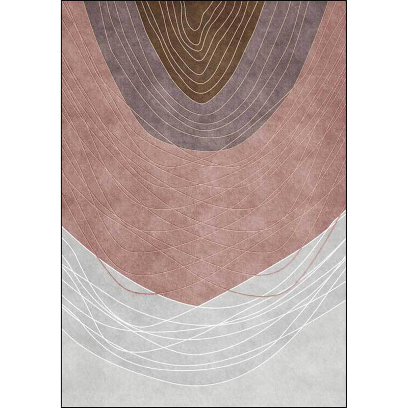 Lisslune | Novelty Living Room Rug Multicolor Color Block Wood Grain Print Rug Polyester Washable Pet-Friendly Rug