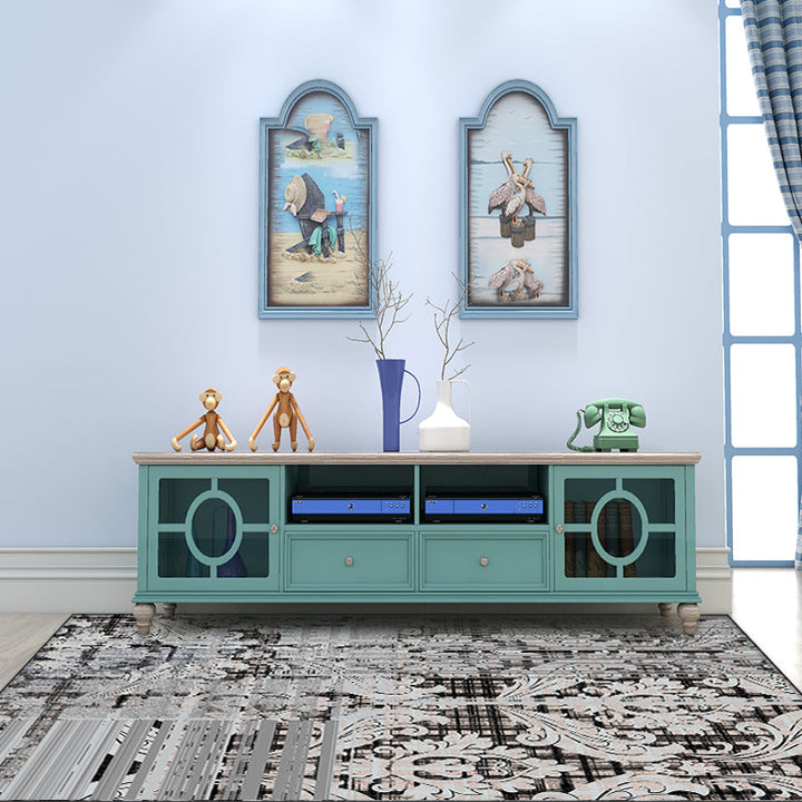 Lisslune | Shabby Chic Paisley Pattern Carpet Gray Polyester Carpet Machine Washable Non-Slip Back Carpet for Living Room