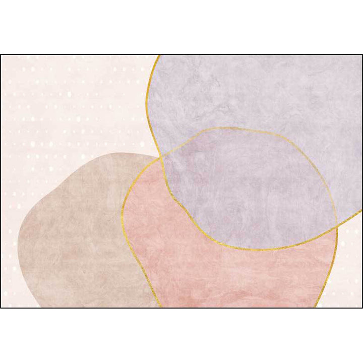 Lisslune | Novelty Living Room Rug in Pink Colorblock Print Rug Polyester Non-slip Washable Area Rug