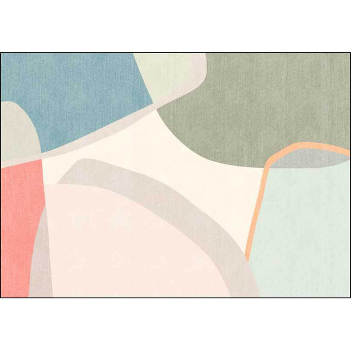 Lisslune | Colorful Round Bedroom Carpet Novelty Color Block Pattern Area Rug Polyester Washable Anti-Slip Carpet